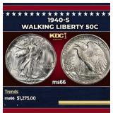 1940-s Walking Liberty Half Dollar 50c ms66 SEGS