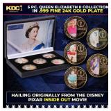 5 Coin Queen Elizabeth II Gold Plated Round Collec