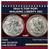 1944-s Walking Liberty Half Dollar TOP POP! 50c ms