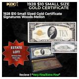 1x 1928 $10 Small Size Gold Certificate Grades VF/