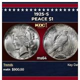 1925-s Peace Dollar $1 Grades ms64