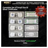 COMPLETE Set of Small Size $1  Silver Certificates