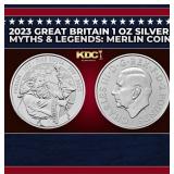 2023 Great Britain 1 oz Silver Myths & Legends: Me