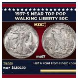 1937-s Walking Liberty Half Dollar Near Top Pop 50