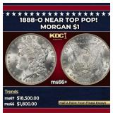 1888-o Morgan Dollar Near Top Pop! $1 ms66+ SEGS