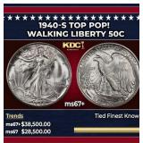 1940-s Walking Liberty Half Dollar TOP POP! 50c ms