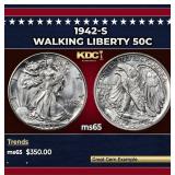 1942-s Walking Liberty Half Dollar 50c Grades ms65