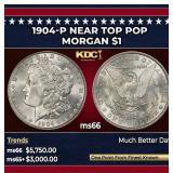 1904-p Morgan Dollar Near Top Pop $1 ms66 SEGS