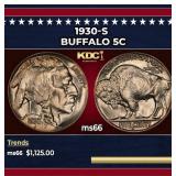1930-s Buffalo Nickel 5c ms66 SEGS