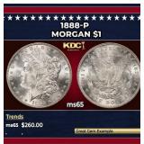 1888-p Morgan Dollar $1 Grades ms65