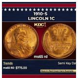 1910-s Lincoln Cent 1c Grades ms65 rd