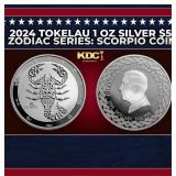 2024 Tokelau 1 oz Silver $5 Zodiac Series: Scorpio