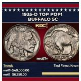 1935-d Buffalo Nickel TOP POP! 5c ms67+ SEGS
