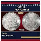 1881-p Morgan Dollar $1 ms66 SEGS