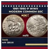 1991-1995-p WWII Modern Commem Half Dollar 50c ms7