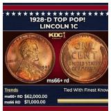 1928-d Lincoln Cent TOP POP! 1c ms66+ rd SEGS