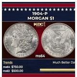 1904-p Morgan Dollar $1 Grades ms64