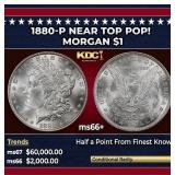 1880-p Morgan Dollar Near Top Pop! $1 ms66+ SEGS