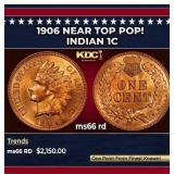 1906 Indian Cent Near Top Pop! 1c ms66 rd SEGS