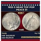1925-s Peace Dollar Near Top Pop $1 ms65 SEGS
