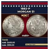 1882-p Morgan Dollar $1 Grades ms64+