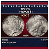 1924-s Peace Dollar $1 ms64 SEGS