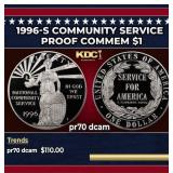 1996-s Community Service Proof Modern Commem Dolla