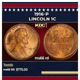 1916-p Lincoln Cent 1c Grades ms66 rd