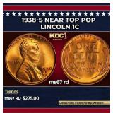 1938-s Lincoln Cent Near Top Pop 1c ms67 rd SEGS