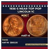 1936-s Lincoln Cent Near Top Pop 1c ms67 rd SEGS