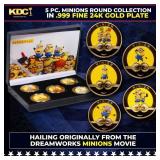 5 Coin Minions Gold Plated Round Collection