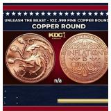 Unleash The Beast - 1oz .999 Fine Copper Round