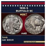 1935-s Buffalo Nickel 5c Grades ms65