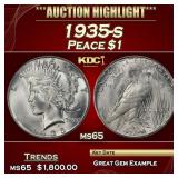 1935-s Peace Dollar $1 ms65 SEGS