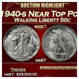 1940-s Walking Liberty Half Dollar Near Top Pop 50