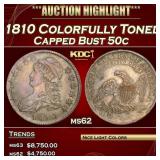 1810 Capped Bust Half Dollar Colorfully Toned 50c