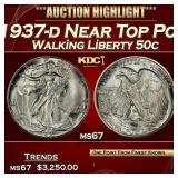 1937-d Walking Liberty Half Dollar Near Top Pop 50