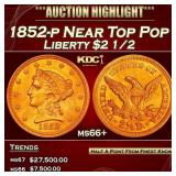 1852-p Gold Liberty Quarter Eagle Near Top Pop $2