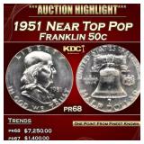 1951 Proof Franklin Half Dollar Near Top Pop 50c G