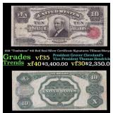 1891 $10 Red Seal Silver Certificate "Tombstone" G