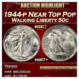 1944-p Walking Liberty Half Dollar Near Top Pop 50