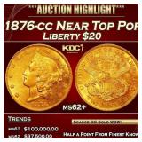 1876-cc Gold Liberty Double Eagle Near Top Pop $20