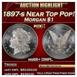 1897-s Morgan Dollar Near Top Pop! $1 ms66+ DMPL S