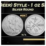 Gun & Rod (Deer) Style - 1 oz Silver Round Round