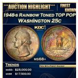 1948-s Washington Quarter Rainbow Toned TOP POP! 2