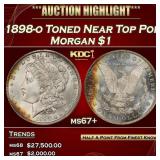 1898-o Morgan Dollar Toned Near Top Pop $1 ms67+ S