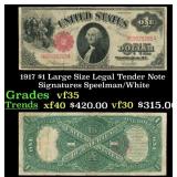 1917 $1 Large Size Legal Tender Note Grades vf++ S