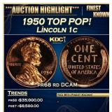 1950 Proof Lincoln Cent TOP POP! 1c pr68 rd DCAM S