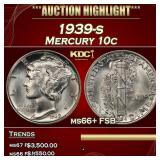 1939-s Mercury Dime 10c ms66+ FSB SEGS
