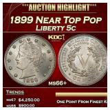 1899 Liberty Nickel Near Top Pop 5c ms66+ SEGS